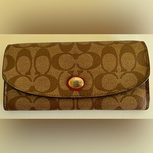 Coach Signature Coated Canvas Envelope Wallet